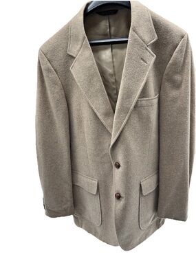 Men's Taupe Sport Coat - Tailored Wool Blazer